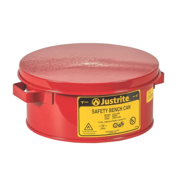Biztonsági asztali kannák 1007 Justrite oldószeres dugattyús kannák Piros 40.6cm x 40.6cm