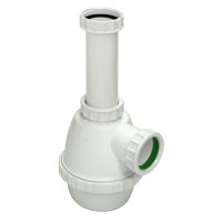 PP palackszifon, kompakt, 1,5″, Ø40 mm kimenet, 48–130 mm