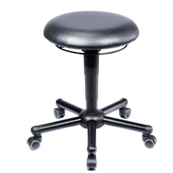 Görgős műbőr munkahokedli, 490–620 mm, 120 kg – SKU 90302